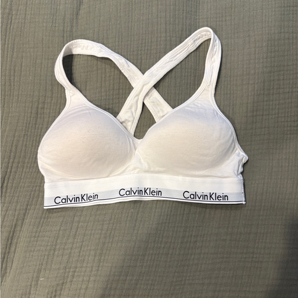Calvin Klein White Cross-Back Bralette